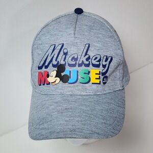 Disney Mickey Mouse Baseball Cap Hat Mens Gray Snapback Graphic Official Logo